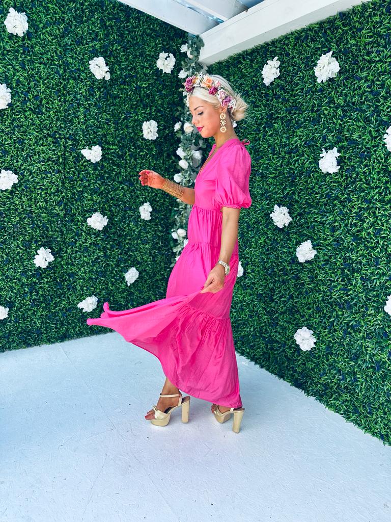 Mabel Open Back Maxi Dress Pink