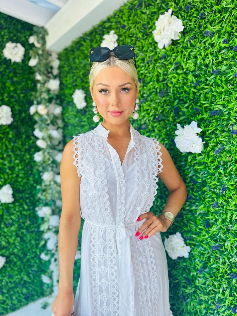Yuri Crochet Maxi Dress White