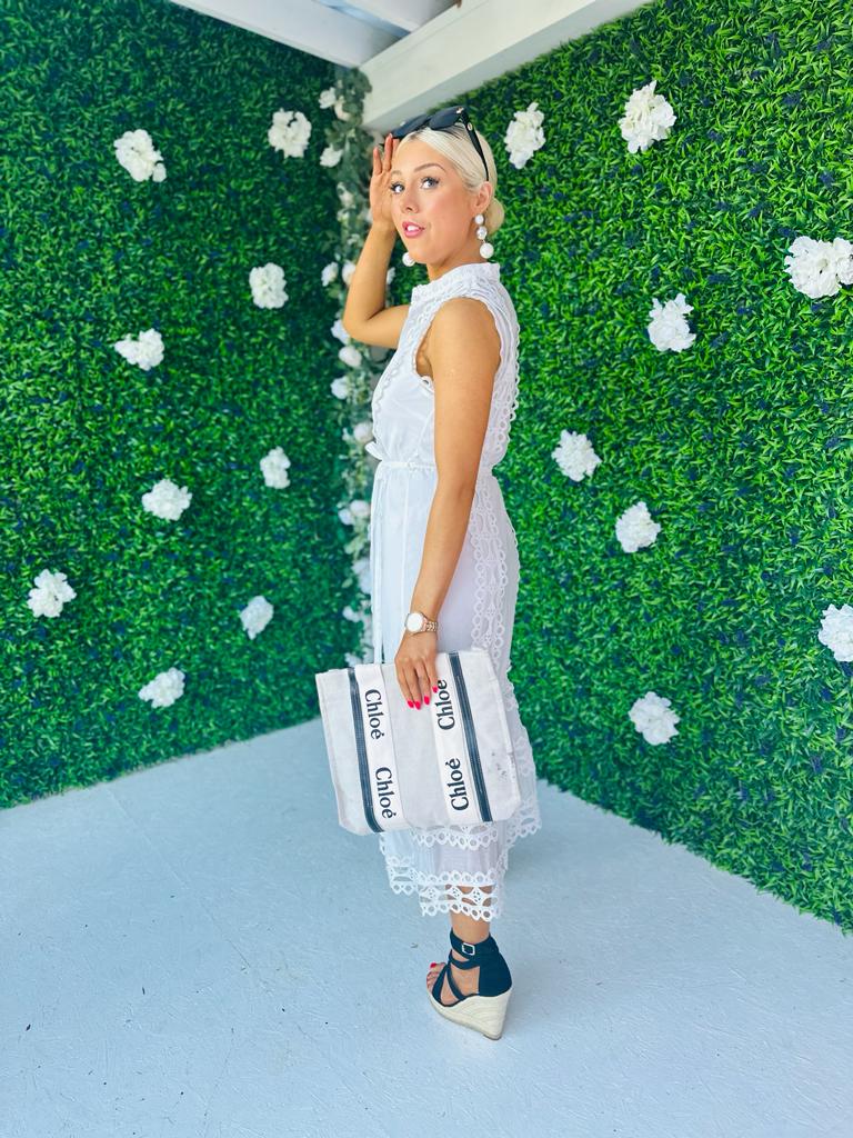 Yuri Crochet Maxi Dress White