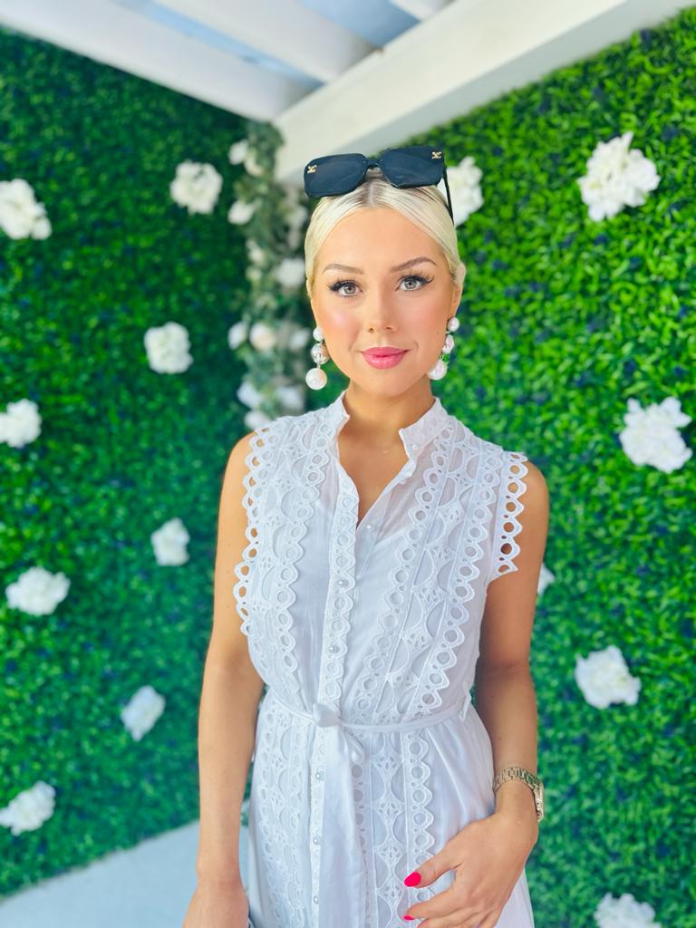 Yuri Crochet Maxi Dress White