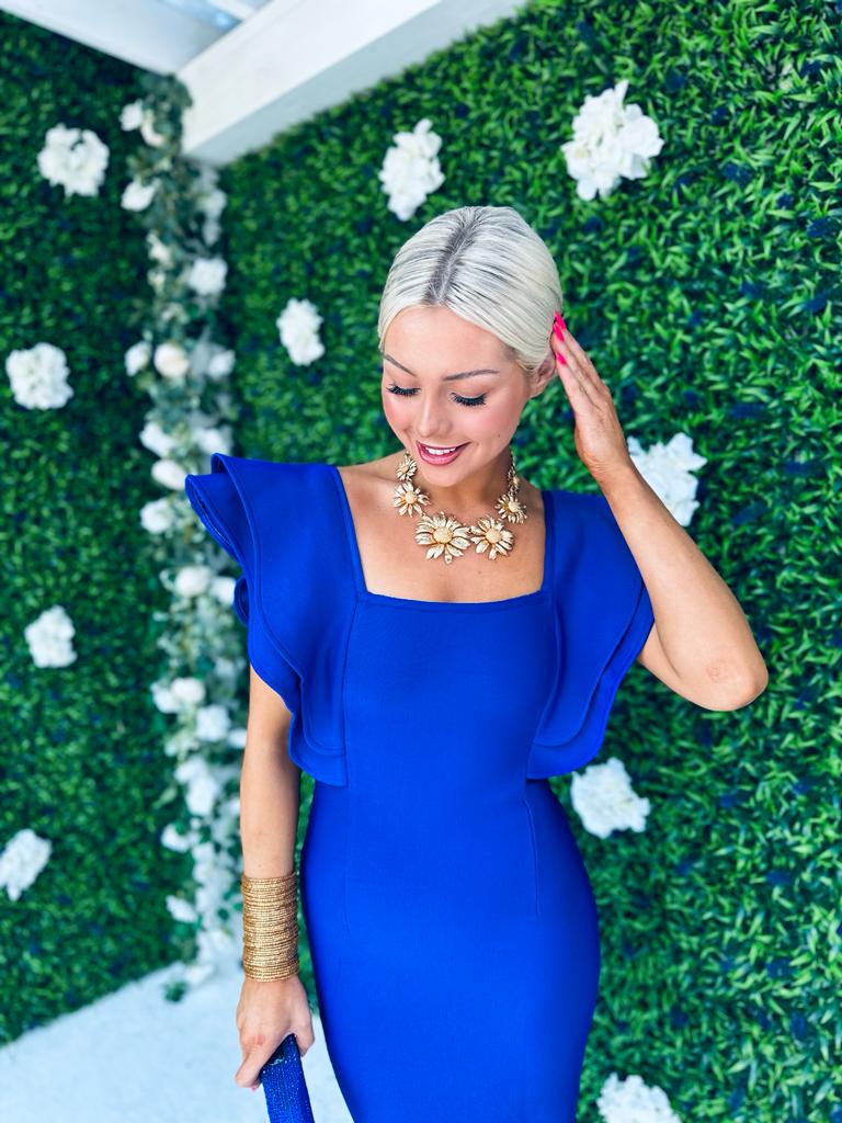 Reilly Detailed Midi Dress Royal