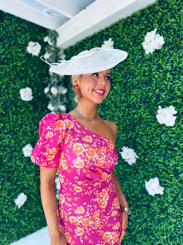 Elle Midi Dress Floral Magenta