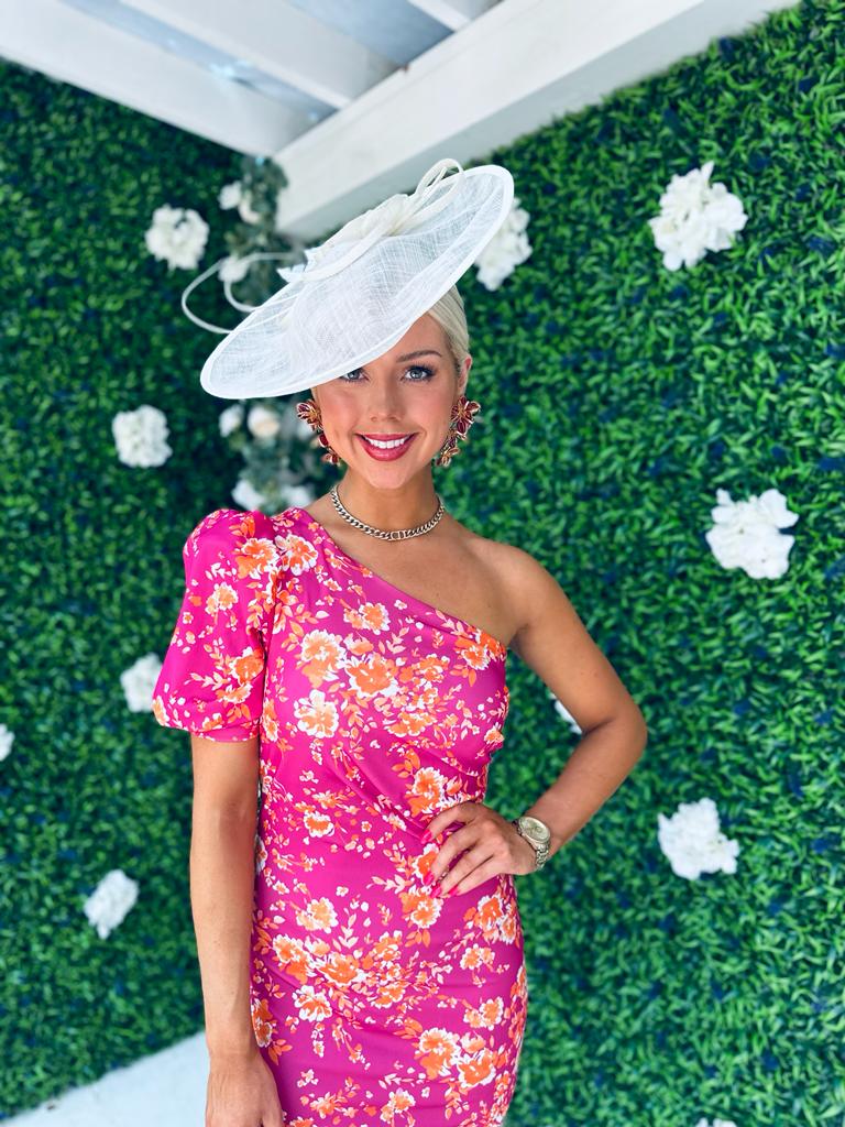 Elle Midi Dress Floral Magenta