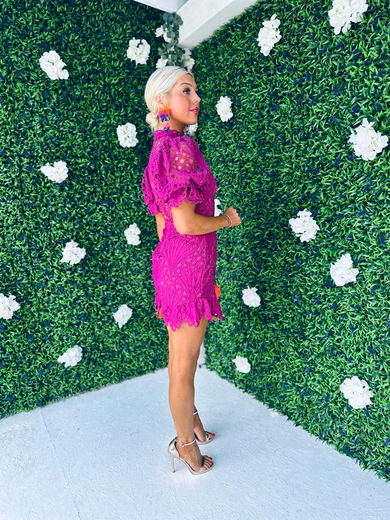 Mandy Crochet Mini Dress Orchid