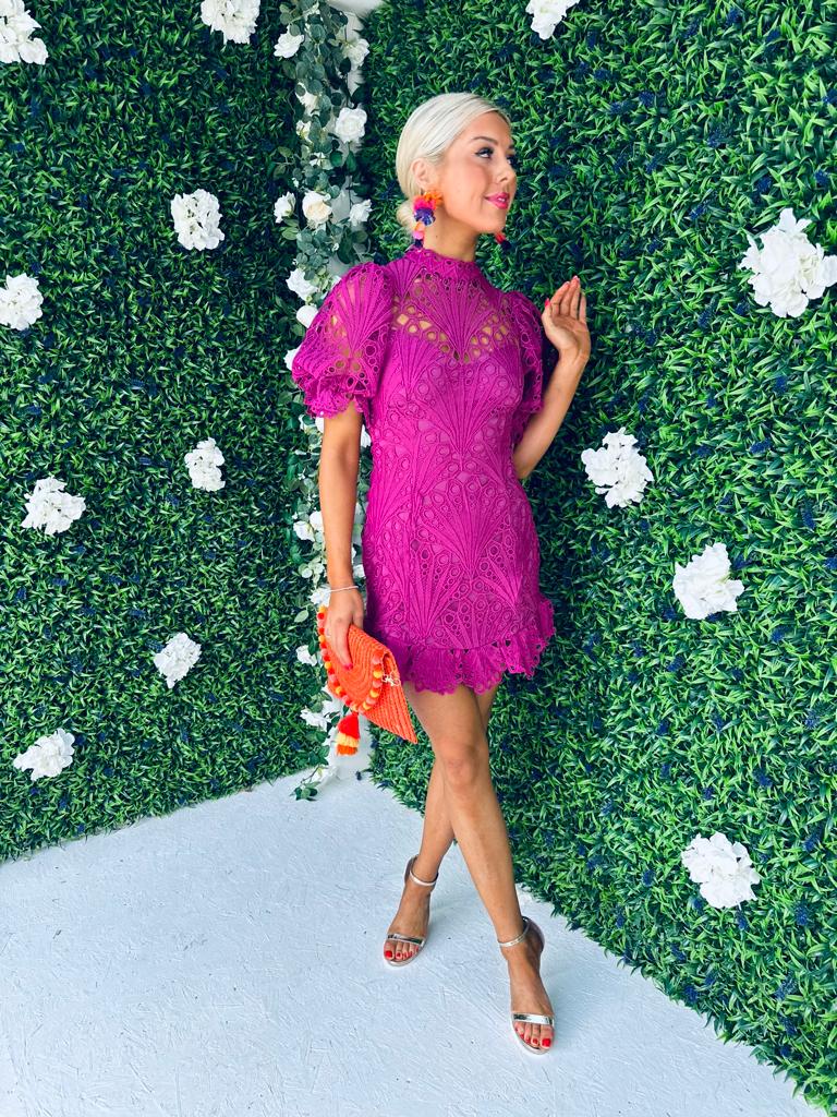 Mandy Crochet Mini Dress Orchid