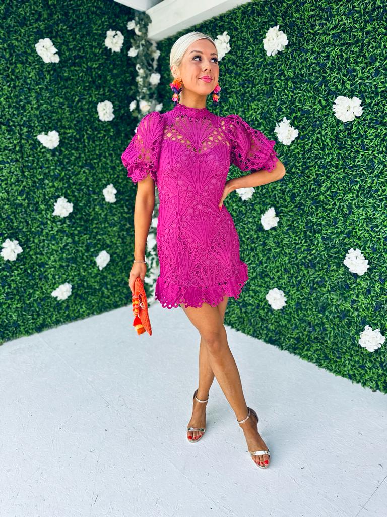 Mandy Crochet Mini Dress Orchid