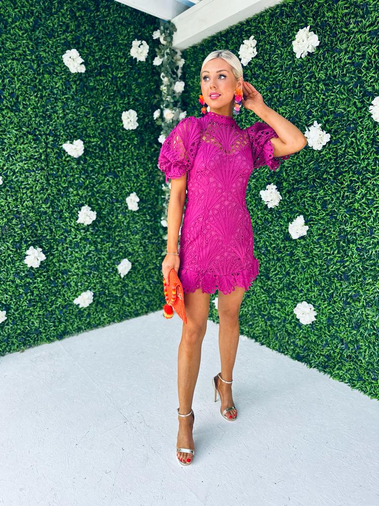 Mandy Crochet Mini Dress Orchid