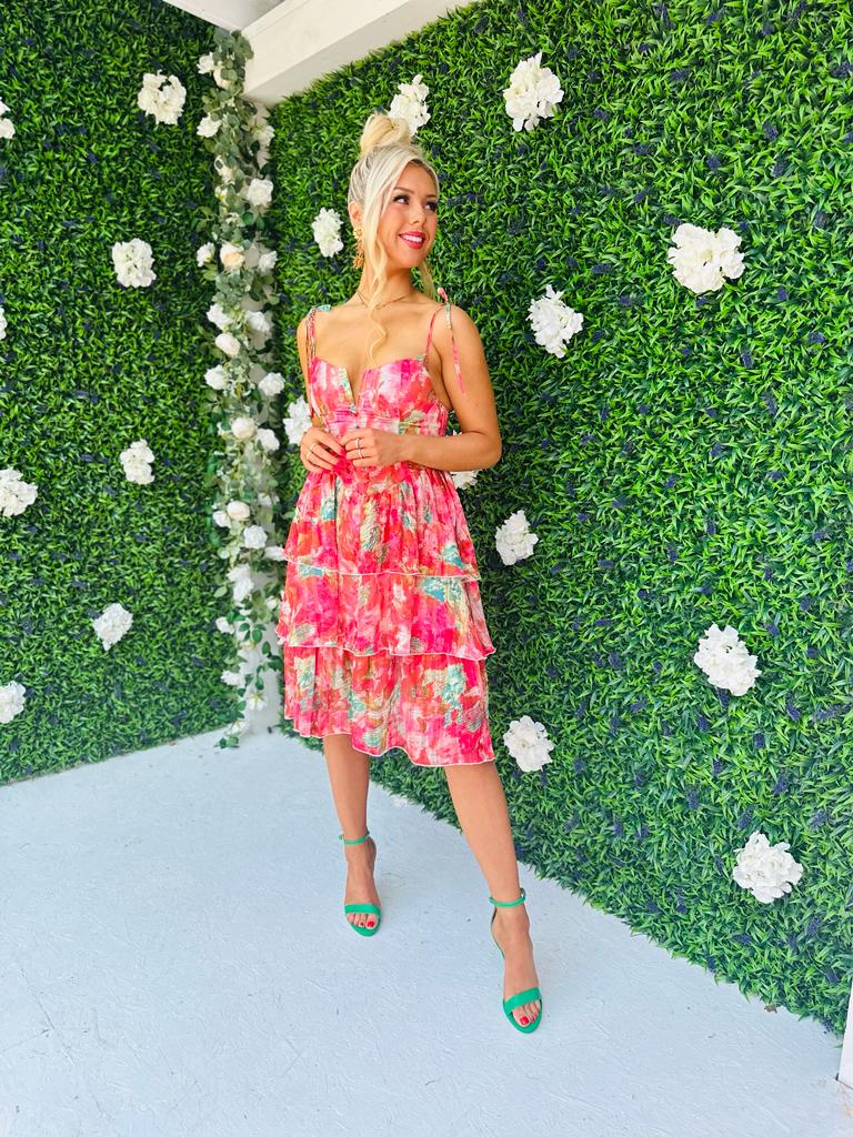 Baily Layered Dress Fuchsia