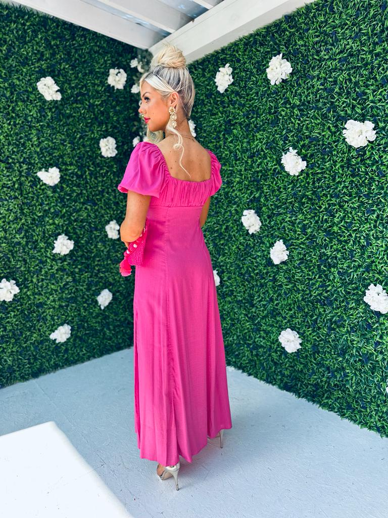Valerie Detailed Maxi Dress Pink