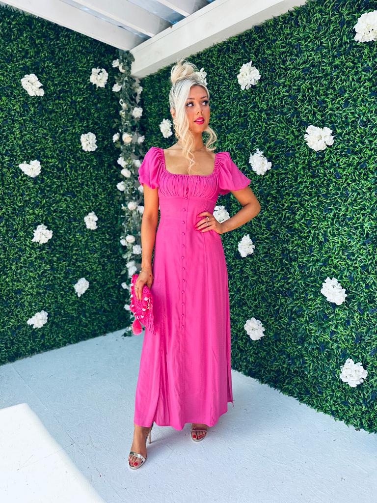 Valerie Detailed Maxi Dress Pink