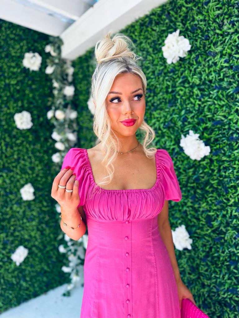 Valerie Detailed Maxi Dress Pink