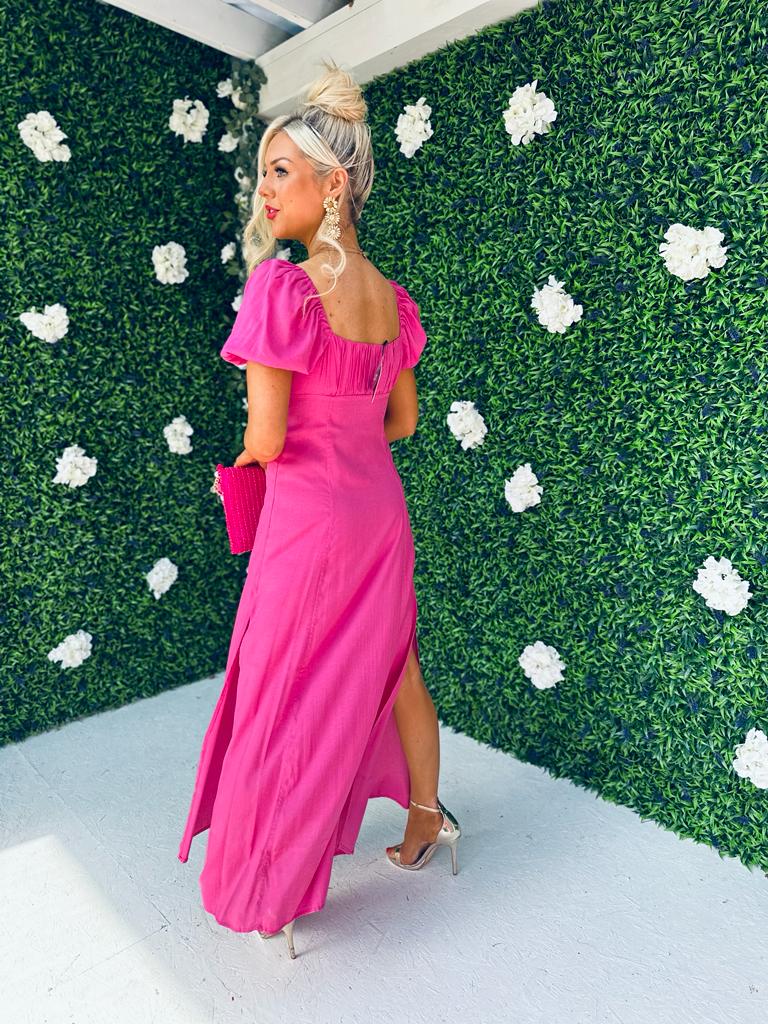 Valerie Detailed Maxi Dress Pink