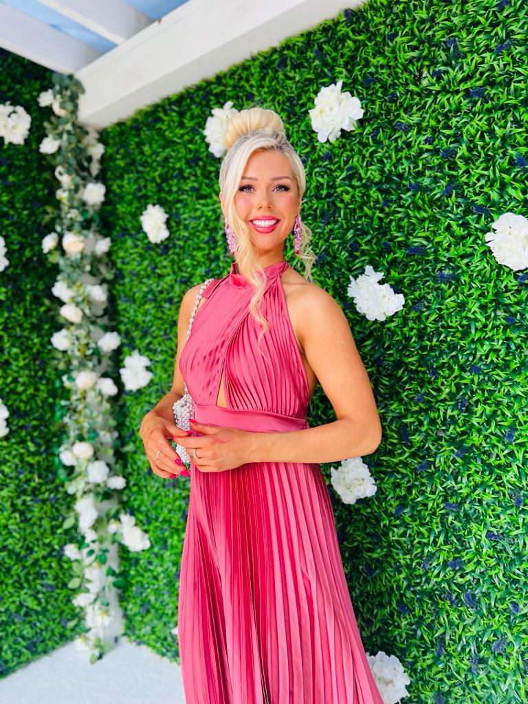 Holly Halter Neck Maxi Dress Rose