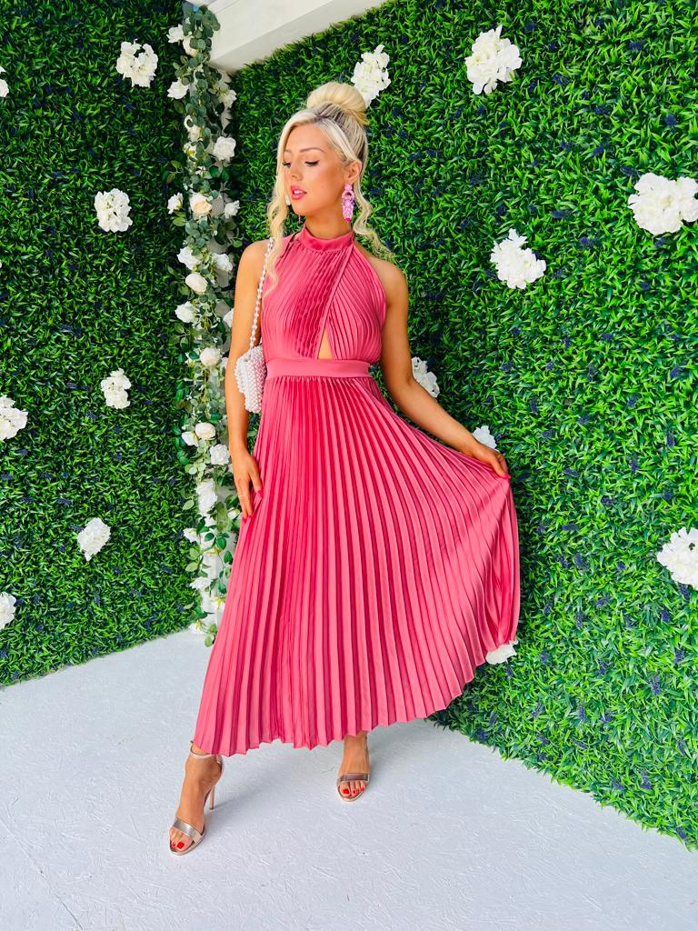 Holly Halter Neck Maxi Dress Rose