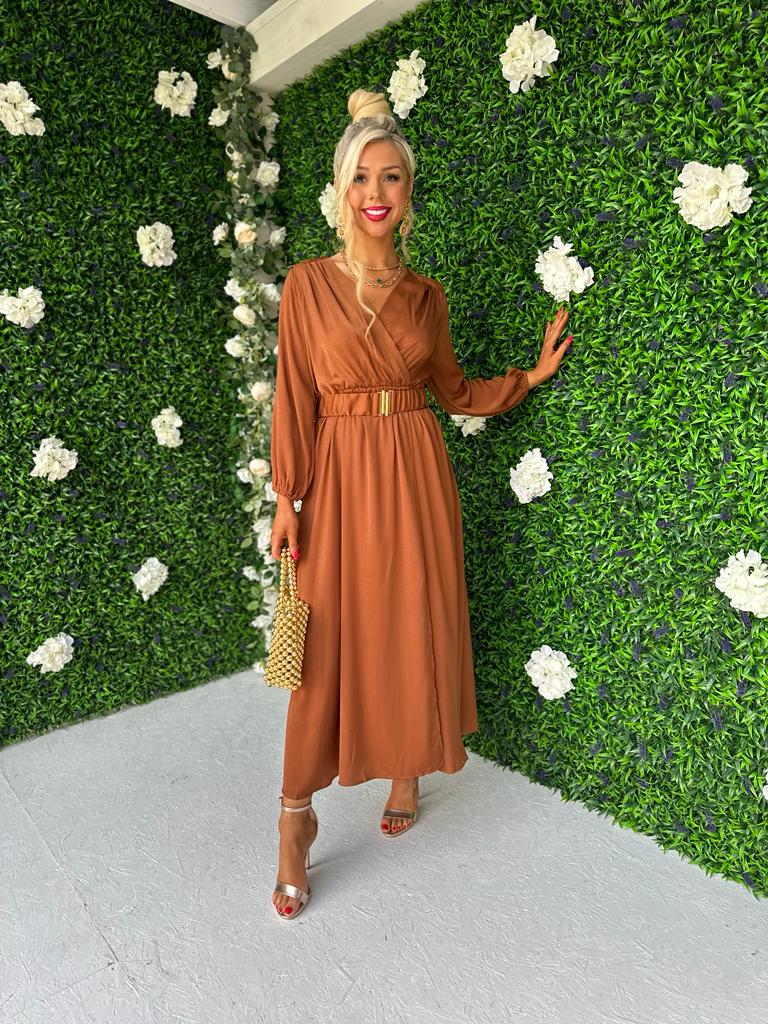 Noelle Belted Maxi Dress Hazel