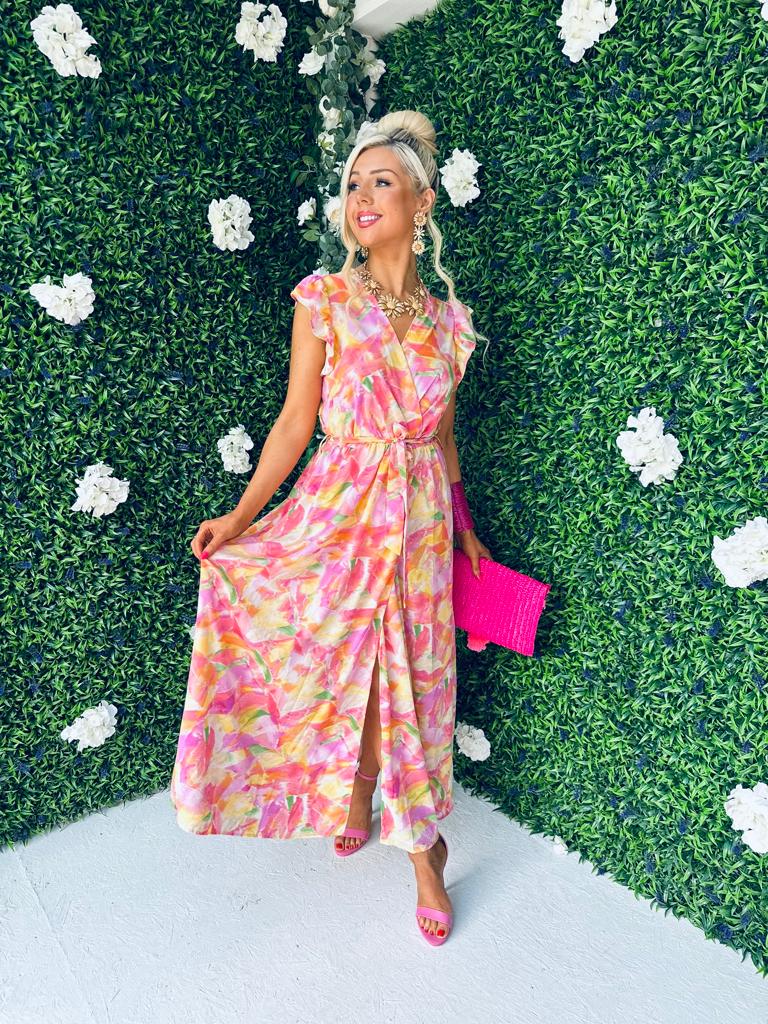 Alli Frill Detail Dress Floral Mix