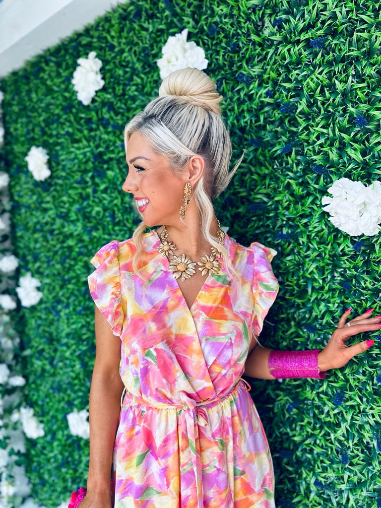 Alli Frill Detail Dress Floral Mix