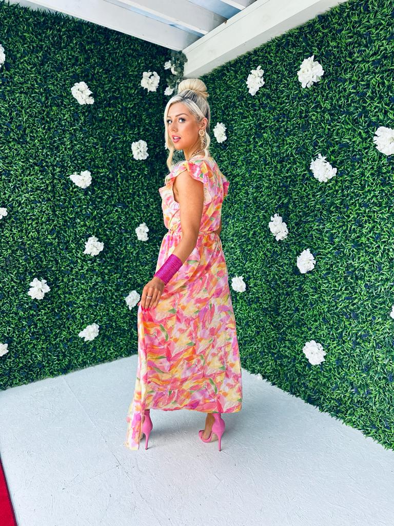 Alli Frill Detail Dress Floral Mix