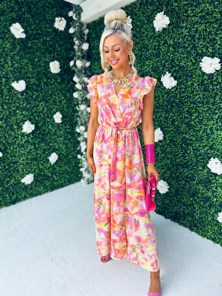 Alli Frill Detail Dress Floral Mix
