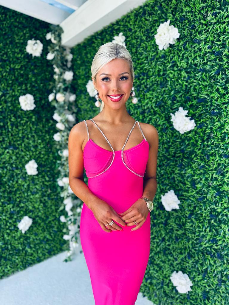 Eva Embellished Maxi Dress Pink