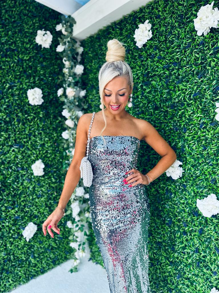 Lori Sequin Bodycon Dress Silver