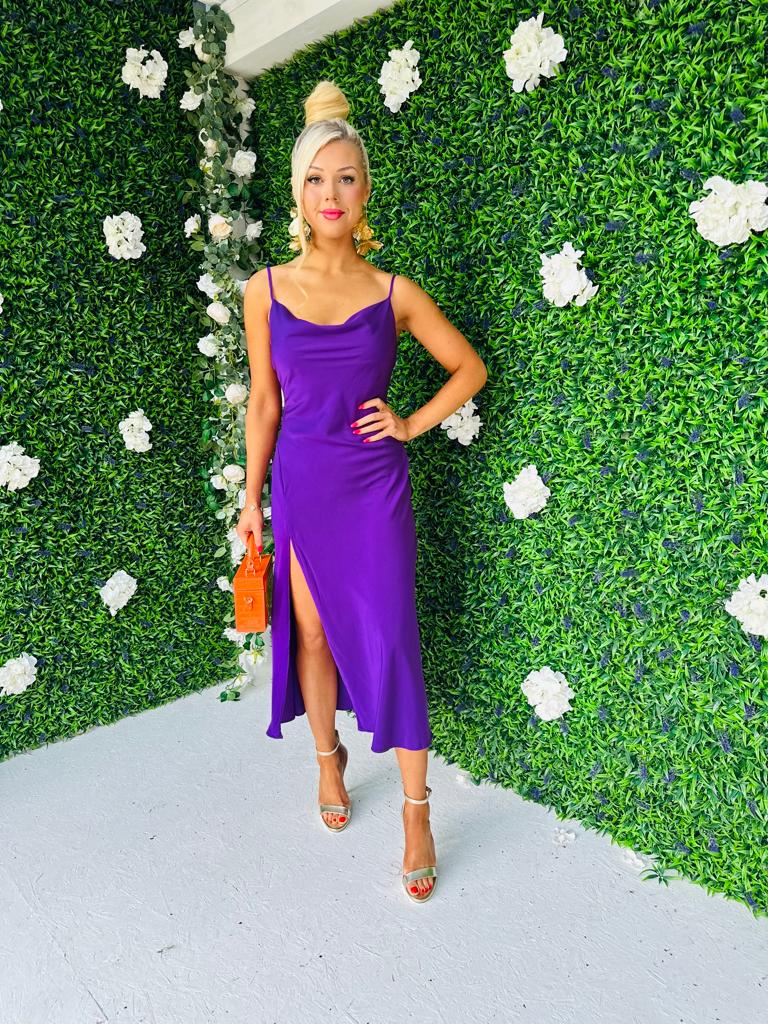 Anita Slinky Midi Dress Violet