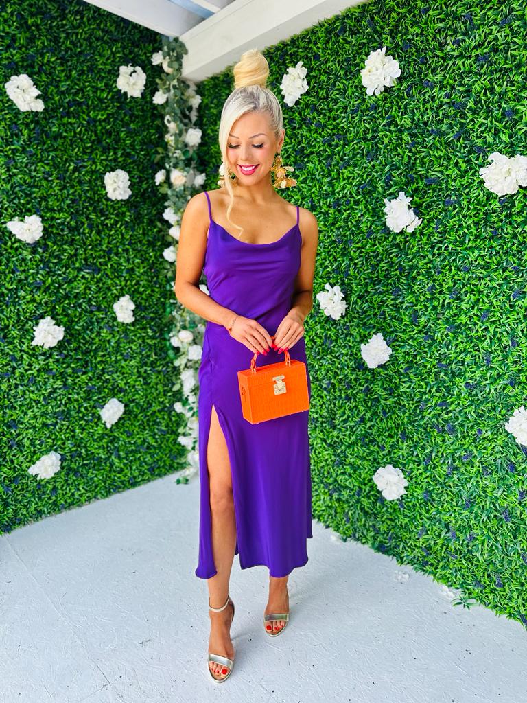 Anita Slinky Midi Dress Violet