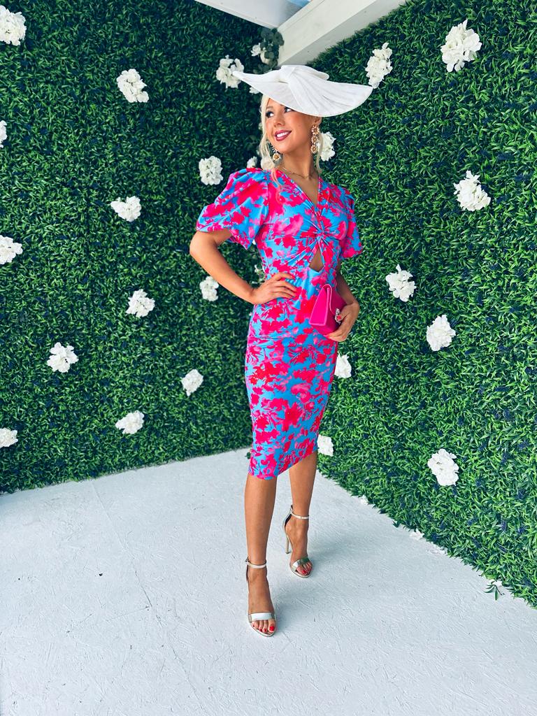 Jan Detailed Midi Dress Sky