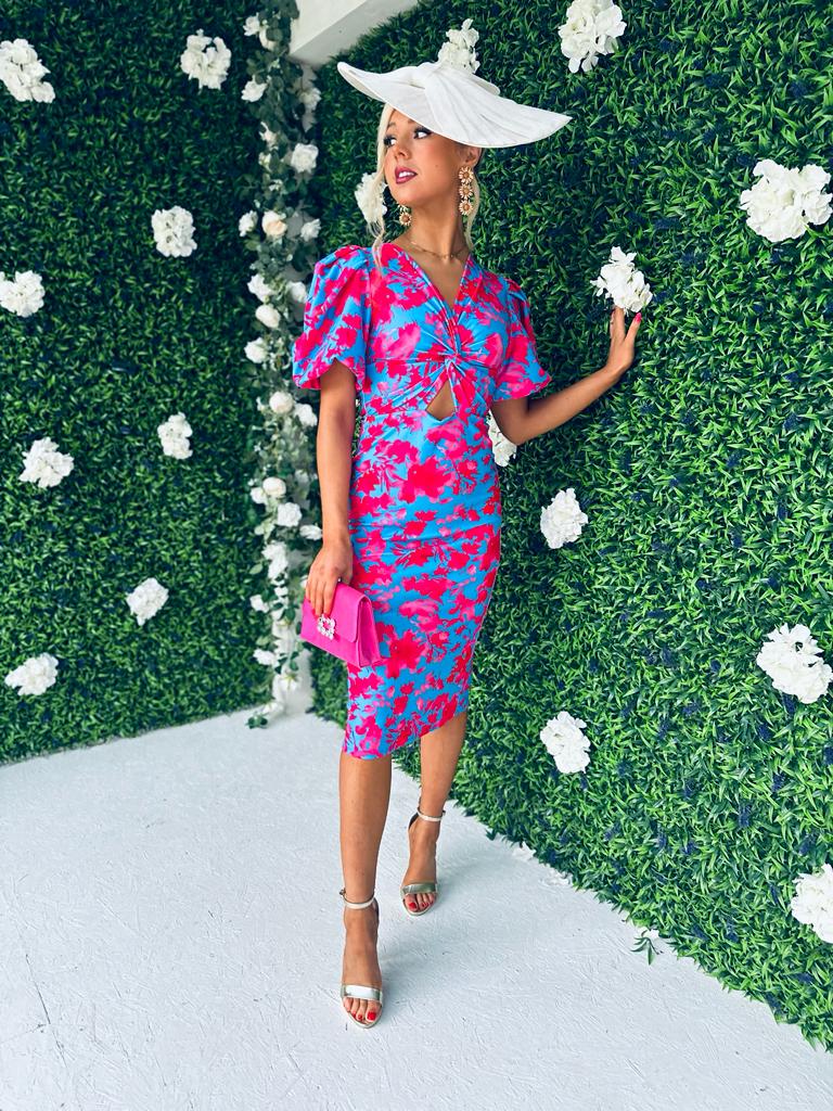 Jan Detailed Midi Dress Sky