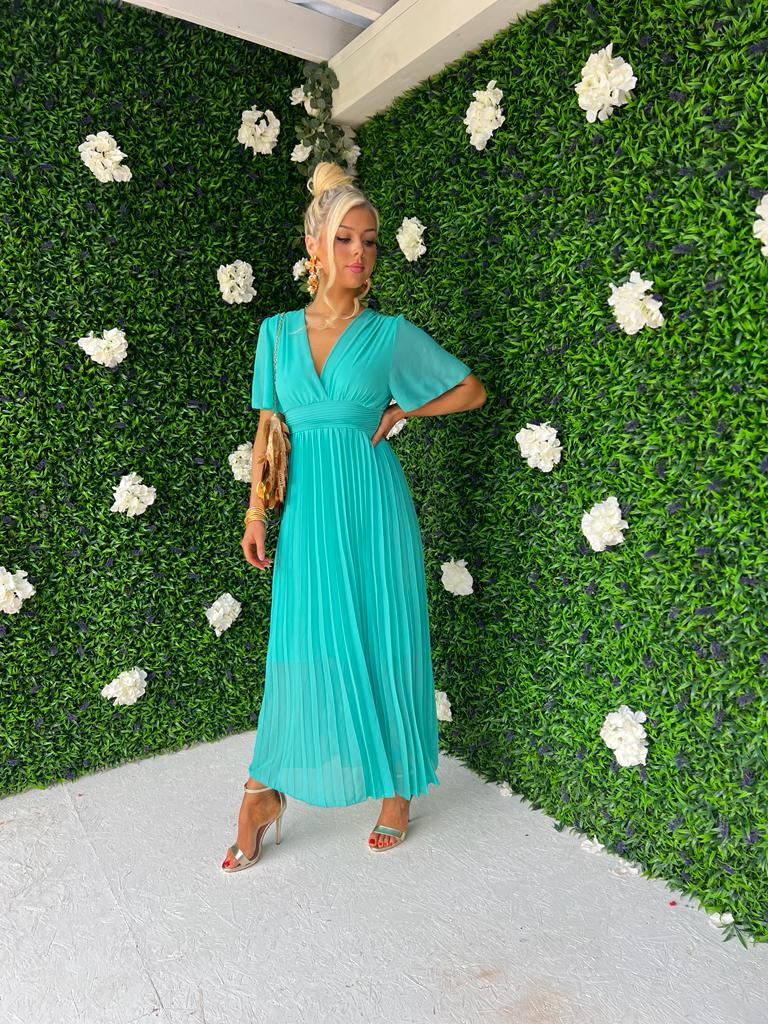 Orla Banded Midi Dress Aqua