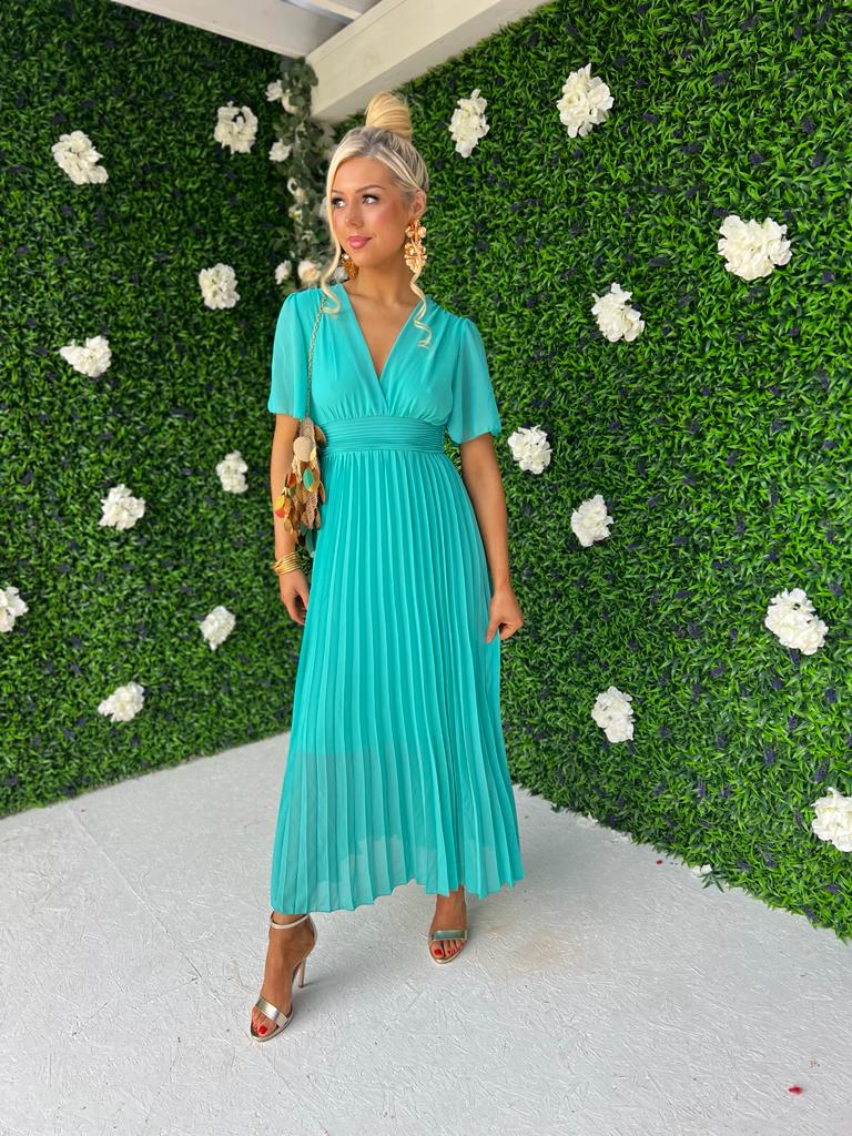 Orla Banded Midi Dress Aqua