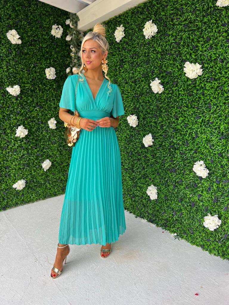 Orla Banded Midi Dress Aqua