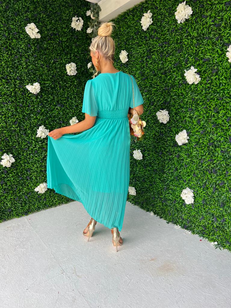 Orla Banded Midi Dress Aqua