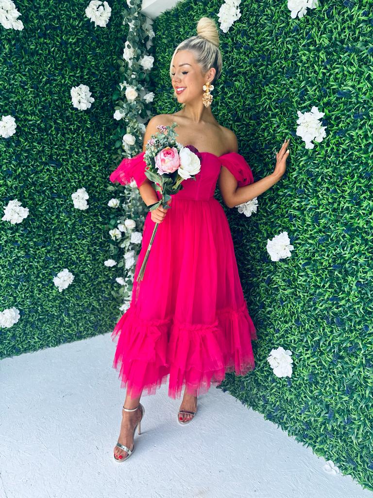 Jayn Occasion Maxi Dress Hot Pink