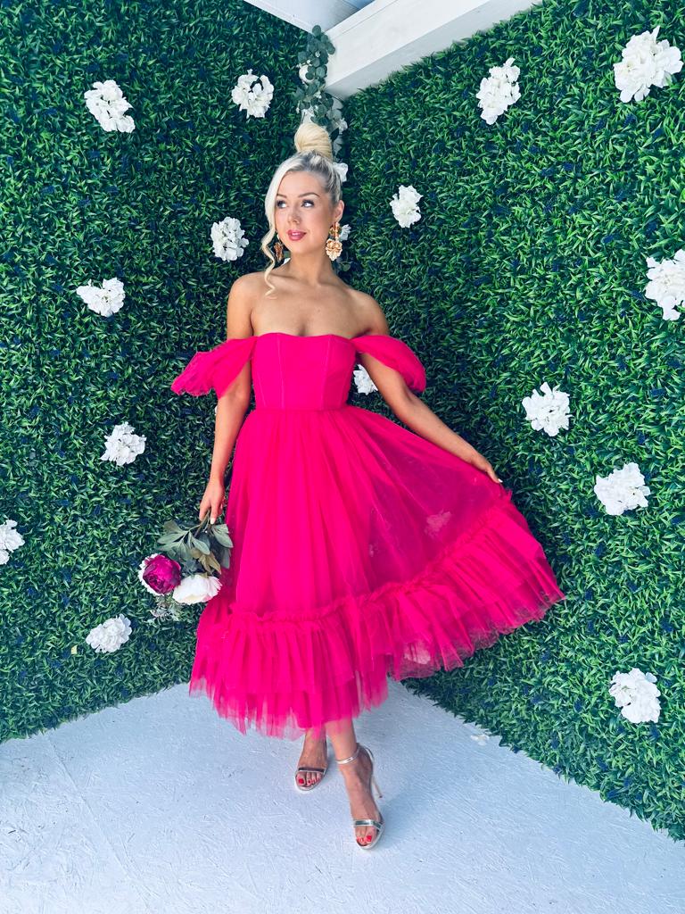 Jayn Occasion Maxi Dress Hot Pink