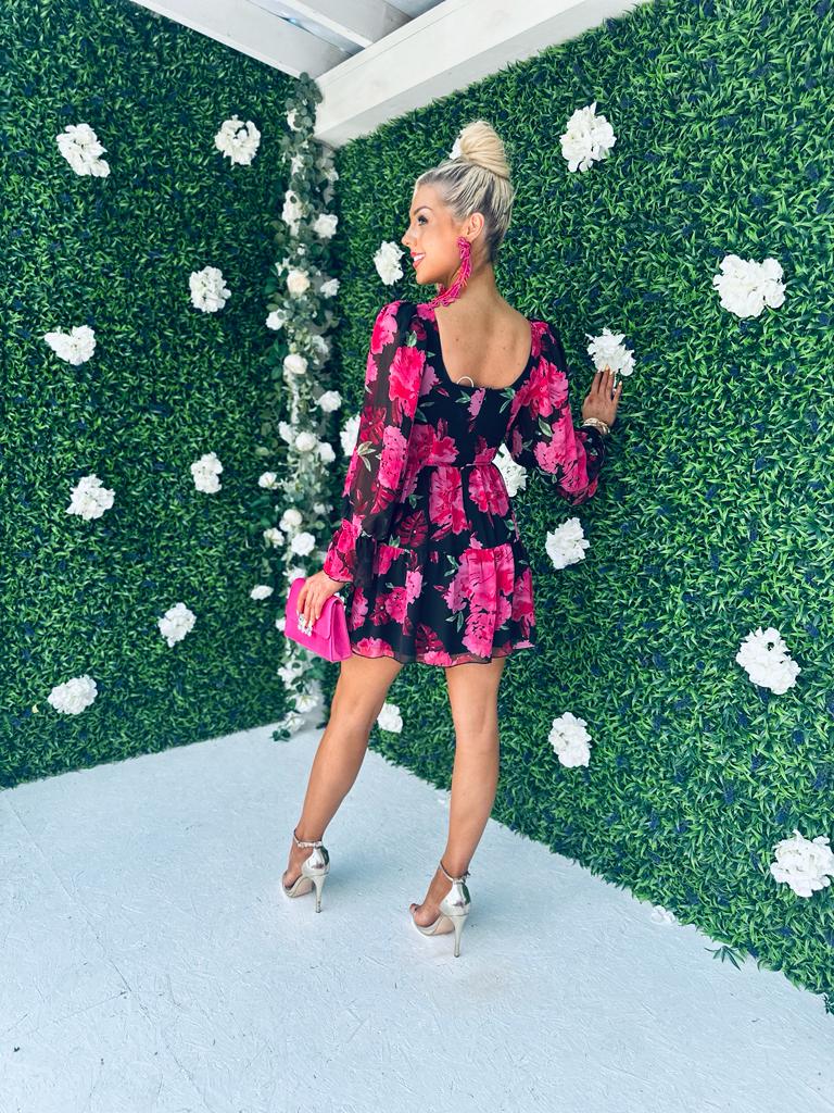 Arianna Square Neck Floral Mini Dress