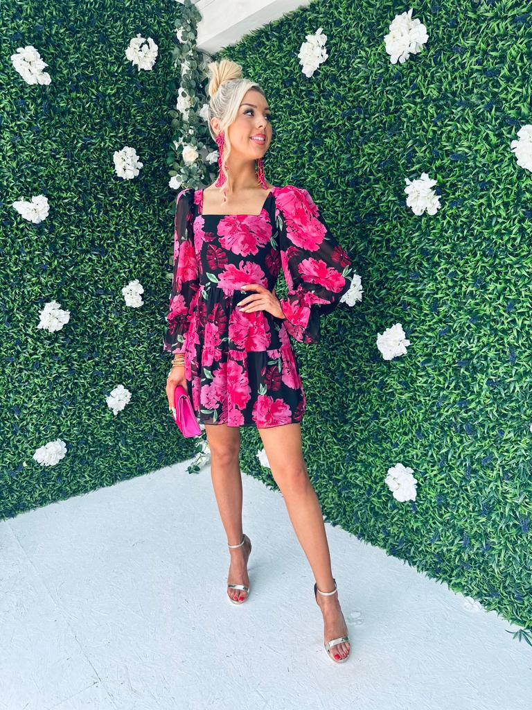 Arianna Square Neck Floral Mini Dress