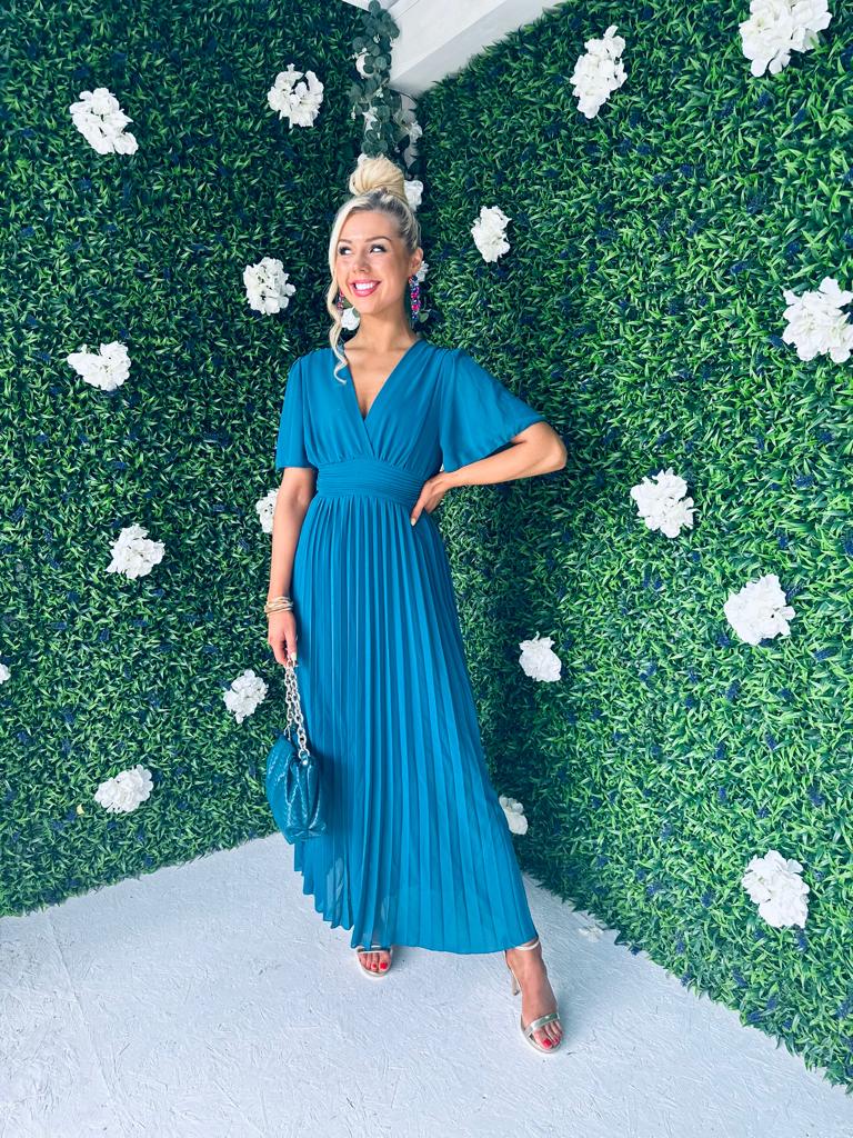 Orla Banded Midi Dress Teal