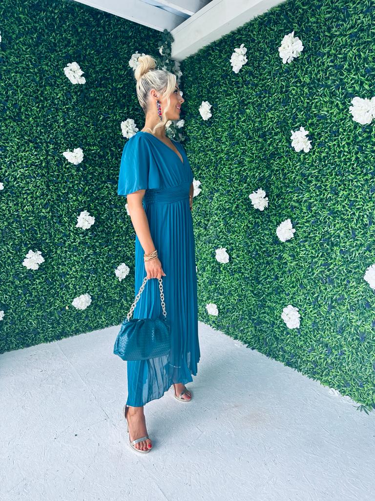 Orla Banded Midi Dress Teal