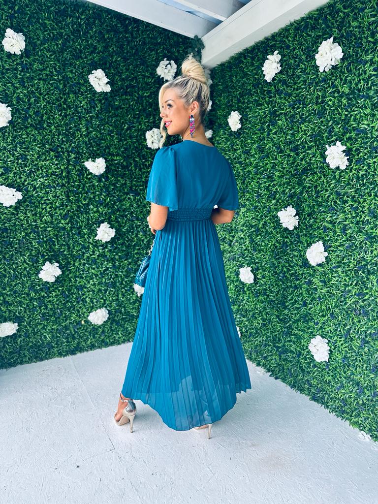 Orla Banded Midi Dress Teal