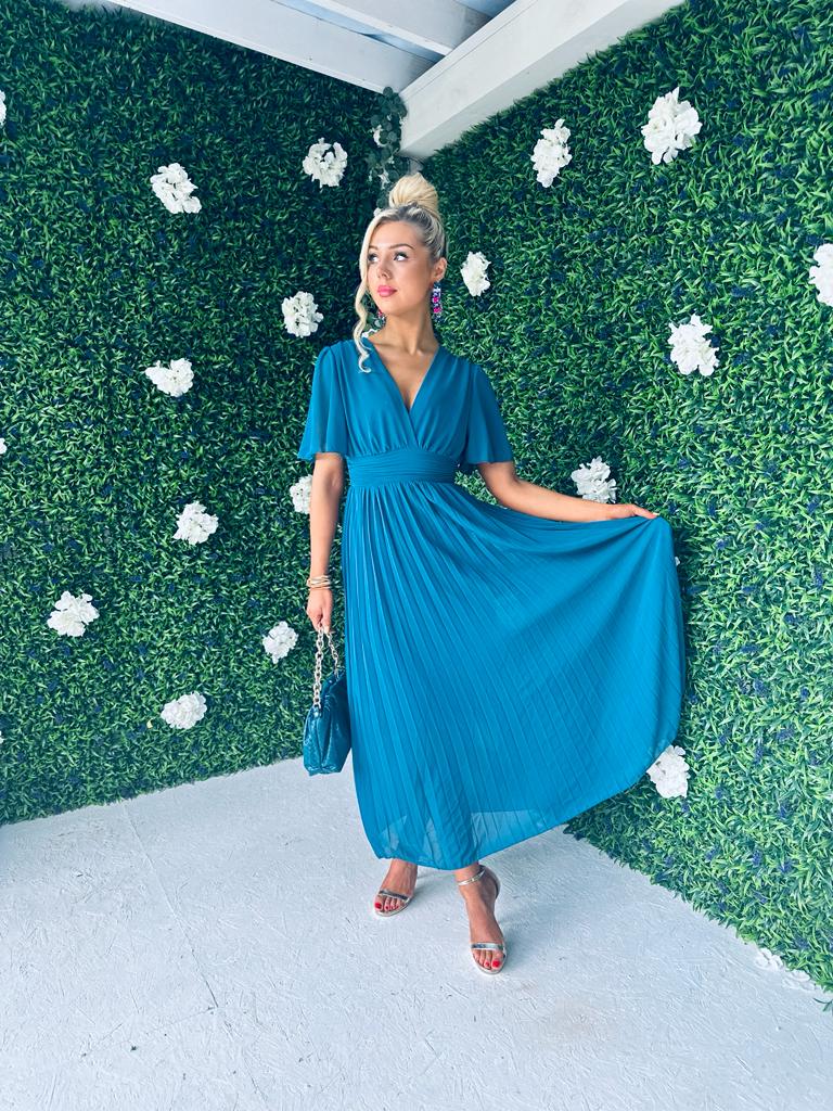 Orla Banded Midi Dress Teal
