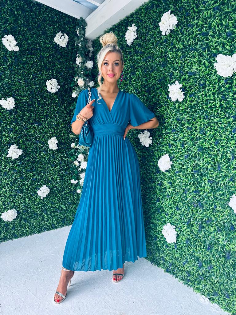 Orla Banded Midi Dress Teal