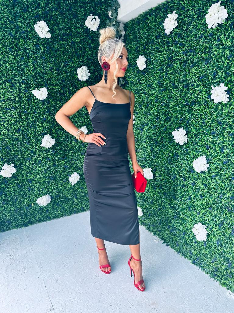 Kenzie Occasion Slinky Dress Black