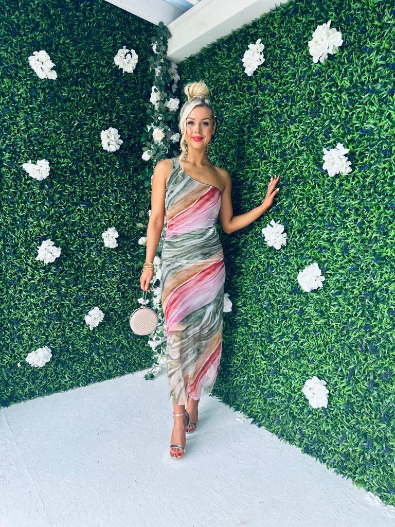 Clora Mesh Midi Dress Khaki