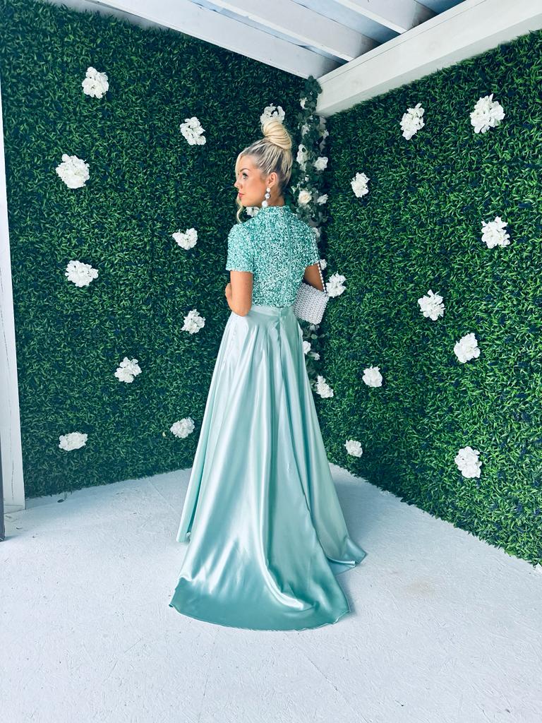 Kylie Satin Maxi Skirt Pastel