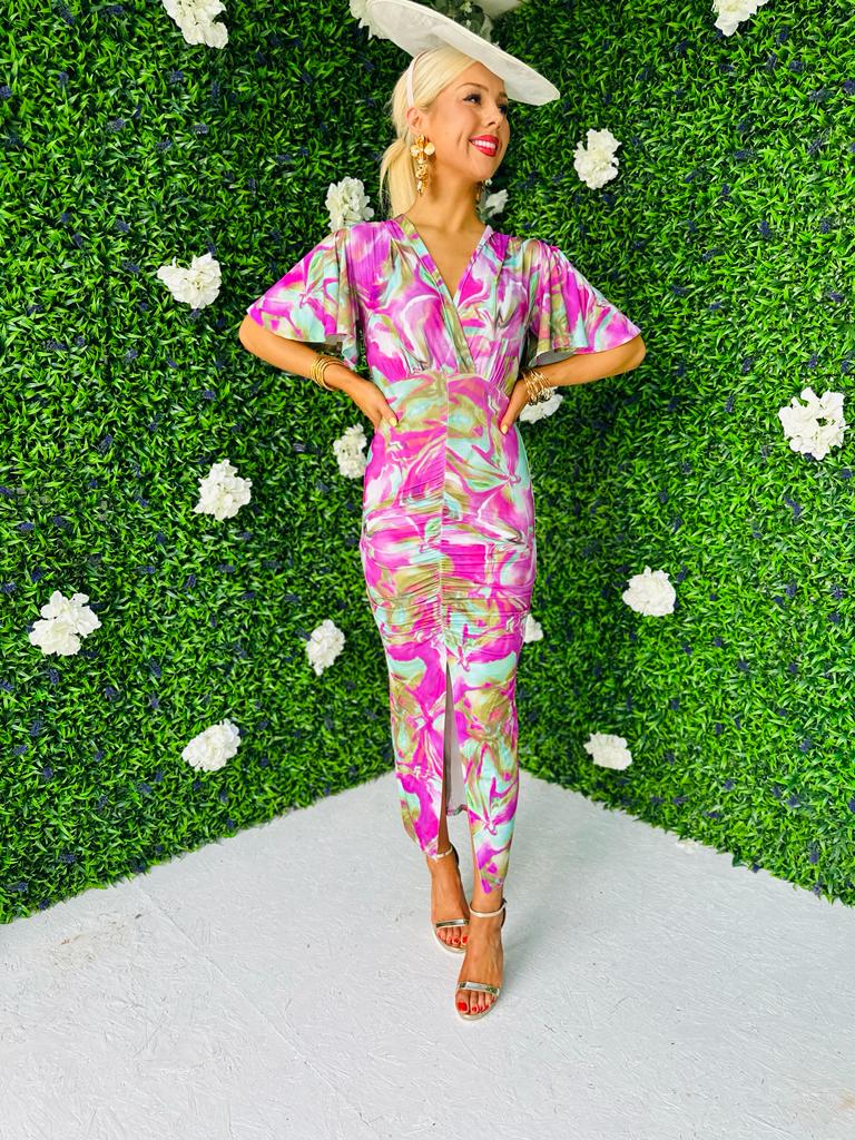 Suzi Midi Dress Tie Dye Vio