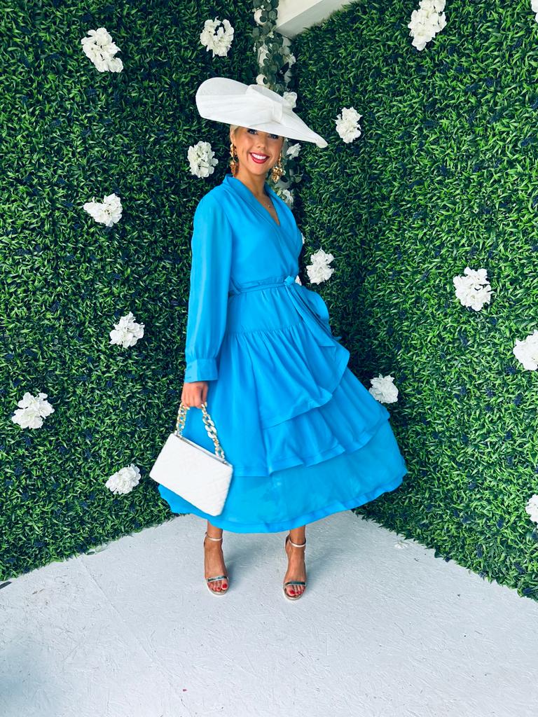 Jen Layered Midi Dress Sky Blue
