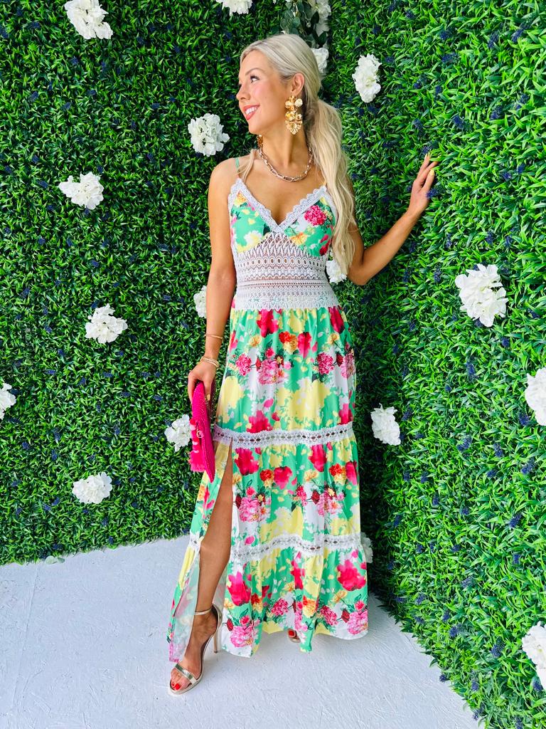 Olive Detailed Maxi Dress Green