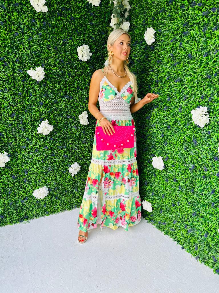 Olive Detailed Maxi Dress Green