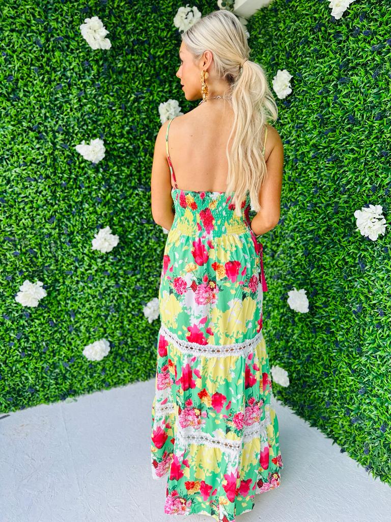 Olive Detailed Maxi Dress Green